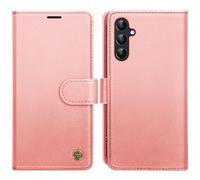 AIMOYU for Samsung Galaxy A15 5G Case, Flip Wallet Leather Phone Case with [4 Card Slots] [Kickstand] [RFID Blocking] Magnetic Protective Shockproof Cover for Samsung A15 Phone Case - Pink