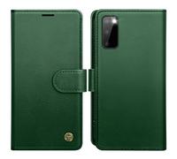 AIMOYU for Samsung Galaxy S20 Case, Flip Wallet Leather Phone Case with [4 Card Slots] [Kickstand] [RFID Blocking] Magnetic Protective Shockproof Cover for Samsung S20 Phone Case - Green