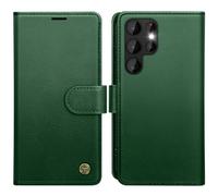 AIMOYU for Samsung Galaxy S22 Ultra Case, Flip Wallet Leather Phone Case with [4 Card Slots] [Kickstand] [RFID Blocking] Magnetic Protective Shockproof Cover for Samsung S22 Ultra Case - Green