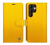 AIMOYU for Samsung Galaxy S22 Ultra Case, Flip Wallet Leather Phone Case with [4 Card Slots] [Kickstand] [RFID Blocking] Magnetic Protective Shockproof Cover for Samsung S22 Ultra Case - Orange