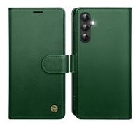 AIMOYU for Samsung Galaxy S24 5G Case, Flip Wallet Leather Phone Case with [4 Card Slots] [Kickstand] [RFID Blocking] Magnetic Protective Shockproof Cover for Samsung S24 Phone Case - Green