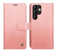 AIMOYU for Samsung Galaxy S24 Ultra Case, Flip Wallet Leather Phone Case with [4 Card Slots] [Kickstand] [RFID Blocking] Magnetic Protective Shockproof Cover for Samsung S24 Ultra - Pink