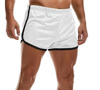 AIMPACT Mens Running Shorts Breathing Workout Gym Booty Short Shorts Sexy, White, Small