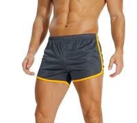 AIMPACT Mens Short Shorts 3 Inch Mesh Retro | Breathable, quick-dry, double-layer mesh, split-panel sides, drawstring, retro slim fit, for gym, swim, run, casual