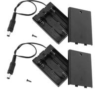AIMPGSTL 3AA Battery Holder Black 3x1.5V 4.5V AA Battery Box with DC 5.5x2.1mm Male Connector DIY Battery Holder Battery Packs Case Power Bank ON/Off Switch with Cover