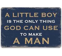 AimQurt A Little Boy Is The Only Thing God Can Use To Make A Man Tin Sign Christian Metal Sign for Boys Room Retro Wall Decor with Inspirational Quote Poster Gifts 8""x12"", style-5