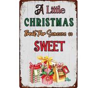 AimQurt A Little Christmas Treat for Someone so Sweet Retro Metal Tin Sign Christmas Decor for Shop Farmhouse Home Wall Decor Accessories Poster Gifts 12""×16"", style-7