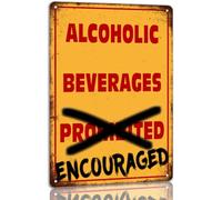 AimQurt Alcoholic Beverages Encouraged Metal Tin Sign for Home Decor Room Door Accessories Vintage Man Cave Bar Wall Decor Signs For Club Pub 12""x16"", style-9