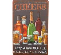 AimQurt Bar Drinks Metal Tin Sign Step Aside Coffee This is A Job for Alcohol Retro Poster Home Farm Supermarket Garage Hotel Diner Mall Garden Door Wall Decor Art Poster 12""x16"", style-9