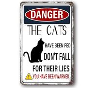 AimQurt Danger Metal Tin Sign The Cats Have Been Fed Don’t Fall Retro Iron Painting Warning Wall Poster for Home Kitchen Bar Pub Cafe Farm Garden Garage Decor Accessories Gifts 12""x16"", style-7