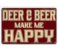 AimQurt Deer Beer Make Me Happy Retro Funny Metal Tin Sign Hunting Hunt Cabin Wall Decor Outdoor Accessories Poster Gifts Cafes Bar Club 8""x12"", style-8