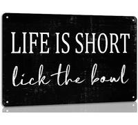 AimQurt DinosaLife is Short Lick the Bowl Funny Tin Sign Metal Wall Art Iron Painting for Indoor Outdoor Home Decor Room Door Accessories Poster Gifts Kitchen Living Room Bathroom 5.5""x8"", style-5