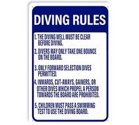 AimQurt Diving Rules Funny Tin Sign,The Diving Well Must Be Clear Before Diving Warning Metal Signs Swimming Pool Wall Decor for Home Swimming Pool Indoor Outdoor Decor 12""x16"", style-7