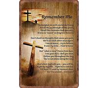 AimQurt Faith Cross Christ Remember Me Easter Tin Sign Metal Wall Art Iron Painting for Home Decor Room Door Accessories Poster Gifts Cafes Bar Club Office Store 8"x12"
