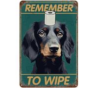 AimQurt Funny Tin Sign Vintage Gordon Setter Dog Bathroom Wall Decor Dog Signs Remember To Wipe Funny Retro Vintage Aluminum Sign For Home Garden Coffee Wall Decor 5.5""x8"", style-1