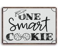 AimQurt Graduation Decorations 2024 One Smart Cookie Vintage Metal Tin Sign Homeschool Decor Classroom Sign Funny Kitchen Bar Club Garage Garden Farm Wall Art Poster Gifts 5.5""x8"", style-4