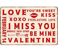 AimQurt I Miss You Tin Sign You're Sweet Embrace Each Other Valentine Kiss Funny Nostalgic Chic Valentine's Day Metal Signs Poster For Garden Club Bar Home Restaurant 5.5""x8"", style-1