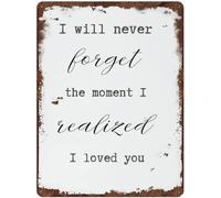 AimQurt I Will Never Forget The Moment I Loved You Modern Love Wall Sign 5.5x8 Inch Tin Metal Wall Mount Decor