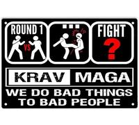 AimQurt Krav Maga We Do Bad Things To Bad People Metal Tin Signs, Krav Maga Poster for Home Boxing Club Fighting Martial Garages Man Cave Wall Decor Plaque Sign 5.5""x8"", style-4
