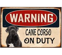 AimQurt Metal Sign Warning Cane Corso On Duty Warning Sign Retro Aluminum Tin Signs for Home Decor Room Door Accessories Poster Gifts Garden Street Outdoor 5.5""x8""