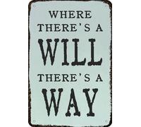 AimQurt Metal Signs Where There's a Will There's a Way Vintage Tin Sign Funny Art Wall Decorations for Home Decor Room Door Accessories Man Cave Bedroom Bar Bathroom 5.5""x8""