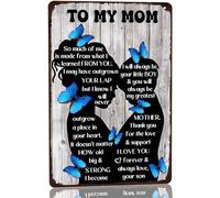 AimQurt Mother's Day To My Mom Metal Tin Sign Birthday Gift For Mom Gifts From Son So Much Of Me Is Made What I Learned From You Sign Vintage Home Room Wall Decorations 8""x12""