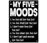 AimQurt My Five Moods Metal Tin Sign, Sassy Sarcastic Poster for Home Decor Room Door Accessories Office Garages Bedroom Cafes Bars Pub Man Cave Wall Decor Plaque Sign 8""x12"", style-4