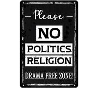 AimQurt No Politics No Religion Drama Free Zone Metal Tin Sign Farmhouse Wall Decor Funny Entry Sign Vintage Novelty Poster for Home Living Room Cafe Bar 5.5""x8"", style-8