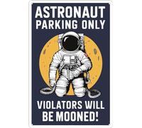 AimQurt Outer Space Room Wall Decor For Astronaut Decorations For Boys Space Themed Vintage Metal Tin Sign Space Decoration Space Theme Signs Birthday Party Gifts For Girls Bathroom 5.5""x8""