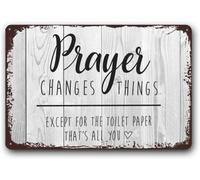 AimQurt Prayer Changes Things Except For The Toilet Paper That's All You Metal Sign Funny Bathroom Tin Sign Vintage Bathroom Wall Decorations For Home Cafe Bar 5.5""×8"", style-8