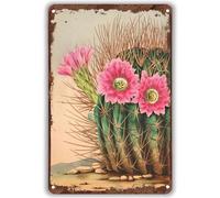 AimQurt Prickly Pear Cactus Vintage Tin Sign,Succulent Wall Sign Decor Southwestern Botanical Art Tin Poster for Home Living Room Bedroom Garden Cafe Bar Accessories Poster Gifts 8""x12"", style-3