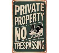 AimQurt Private Property No Trespassing Tin Signs There is a Vicious Dog in The Yard for House Door or Fence Metal Sign Home Decor Room Door Accessories 5.5""x8""