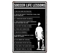 AimQurt Soccer Life Lessons Vintage Metal Sign You Play How You Practice Motivational Wall Art Decor Retro Tin Poster Plaque for Home Kitchen Bar Pub Cafe Man Cave Decor 8""x12"", style-10