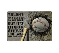 AimQurt Talent May Get You On The Field Baseball Tin Sign Metal Wall Art Iron Painting for Outdoor Home Decor Room Door Accessories Poster Gifts Cafes Bar Club Office Yard Garage 8""X12"", style-8