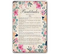 AimQurt The Beatitudes Metal Tin Sign Poster Bible Verses Wall Art Christian Artwork Modern Painting Decor Living Room Wall Plaque for Home Decor Room Door Accessories Poster Gifts 5.5""x8"", style-7