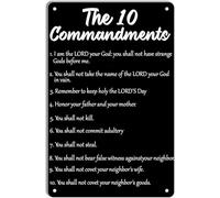 AimQurt The Ten Commandments Metal Tin Sign,Honor Your Father and Your Mother Inspirational Quote Wall Decor for Home Garden Man Cave Bars Restaurants Cafes Office Store 5.5""x8"", style-10