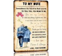 AimQurt To My Wife Metal Tin Sign Retro Old Couple Valentine's Day Art Poster Decor Gifts For Wife From Husband Sign for Home Kitchen Bar Club Garage Wall Decor 8""×12"", style-3