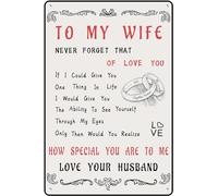 AimQurt To My Wife Tin Sign Never Forget That Of Love You How Special You Are To Me Metal Signs Valentine's Day Wall Decor Poster For Club Bar Bedroom Living Room 5.5""x8"", style-5