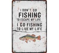 AimQurt Vintage Funny Fishing Metal Tin Sign I Don't Go Fishing To Escape Life, I Go Fishing To Live My Life Gift For Fishing Man Cafes Bar Club 5.5""x8"", style-10