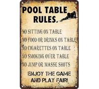 AimQurt Vintage Metal Tin Signs Pool Table Rules Sign No Sitting On Table,No Food Or Drinks On Tale Poster Wall Art Decor Plaque for Home Living Room Garden Bedroom Garage 8""x12"", style-6