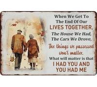 AimQurt Vintage Metal Tin Signs When We Get To The End Of Our Lives Together Poster Funny Old Couple Wall Art Decor Plaque for Wife Husband on Birthday Home Living Room Cafe Pub Bar Club 5.5""x8""
