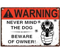AimQurt Vintage Tin Sign Warning Never Mind The Dog Beware of Owner Retro Metal Vintage Wall Art for Outdoor Home Decor Room Door Accessories Gifts Bars Restaurants Cafes Yard 5.5""x8"", style-8