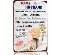 AimQurt Vintage To My Husband Metal Tin Sign When We Get To The End Of Our Lives Together Valentine's Day Old Couple Gift Signs for Home Kitchen Bar Garage Wall Art Plaque 8""x12"", style-5
