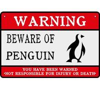 AimQurt Warning Beware OF Penguin Vintage Metal Tin Sign Humor Funny Bar Man Cave Wall Bathroom Art Poster Decor Retro for Home Coffee Restaurants Decorations 5.5""x8"", style-10