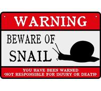 AimQurt Warning Beware OF Snail Vintage Metal tin Sign Humor Funny Bar Man Cave Wall Bathroom Art Poster Decor Retro for Home Coffee Restaurants Decorations 8""x12"", style-8
