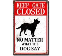 AimQurt Warning Cow Outdoor Keep The Gate Closed No Matter What The Dogs Says Tin Sign Funny Caution Sign Farmhouse Barn Metal for Fence Wall House Gate Plaque Vintage Signs 12""x16"", style-7