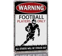 AimQurt Warning Football Players Only All Others Will Be Struck Out Metal Tin Sign Vintage Football Poster Plaque Signs Gifts for Boys Room Home Wall Decor 5.5""x8"", style-4