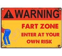 AimQurt Warning Tin Signs, Fart Zone Enter at Your Own Risk Metal Sign, Vintage Home Wall Decoration for Outdoor Home Decor Room Door Accessories Poster Gifts Yard 5.5""x8"", style-3