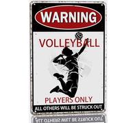 AimQurt Warning Volleyball Players Only All Others Will Be Struck Out Metal Tin Sign Vintage Volleyball Poster Plaque Signs Gifts for Boys Room Home Wall Decor 12""x16"", style-2