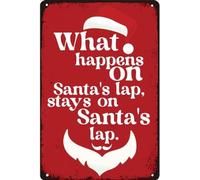 AimQurt What Happens on Santa's Lap, Stays on Santa's Lap Metal Tin Sign Funny Chritmas Novelty Wall Art Wall Decor for Home Decor Room Door Accessories Poster Gifts Cafes Bar Club 5.5""×8"", style-8